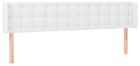 Κεφαλάρι Κρεβατιού LED Λευκό 203x16x78/88 εκ. Συνθετ. Δέρμα 3123345