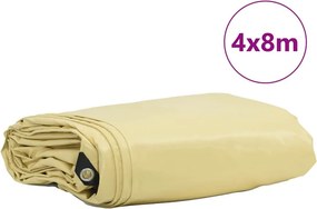 vidaXL Τέντα 650g / m² Μπεζ 4 x 8 m Καμβάς με επικάλυψη PVC