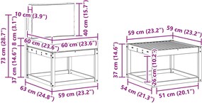 vidaXL Σειρά Καναπέ Εξωτερικού με μαξιλάρι 5 pcs Λευκό και Μπεζ