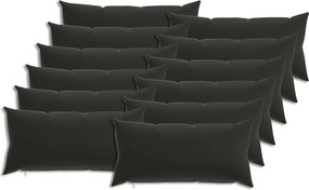 vidaXL Κάλυμμα Μαξιλαριού 12 pcs HEERLEN Μαύρο 40 x 80 cm Πολυεστέρας
