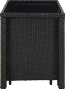 vidaXL Σετ Τραπεζαρίας Εξ. Χώρου 13 τεμ Μαύρο Συνθ. Ρατάν με Μαξιλάρια