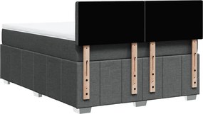 vidaXL Κρεβάτι Boxspring με Στρώμα Σκούρο Γκρι 140x200 εκ Υφασμάτινο