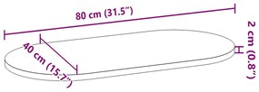 ΕΠΙΤΡΑΠΕΖΙΑ ΕΠΙΦΑΝΕΙΑ ΑΝΟΙΧΤΟ ΚΑΦΕ 80X40X2 ΕΚ. ΞΥΛΟ ΔΡΥΟΣ ΟΒΑΛ 4009069