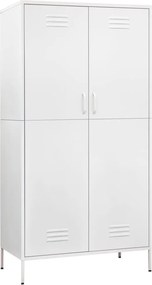 vidaXL Ντουλάπα Λευκή 90 x 50 x 180 εκ. από Ατσάλι