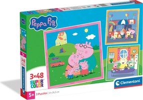 Clementoni Παιδικό Παζλ Super Color Peppa Pig 3x48 τμχ