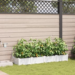 vidaXL Γλάστρες Κήπου 1 τεμ Λευκό 160 x 40 x 22 cm Πλαστικό