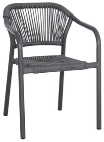 Καρέκλα LUCCI C6266.01 Σκούρο Γκρί Αλουμινίου με P.E. Rattan 58x56x79Υ εκ. 58x56x79 εκ.