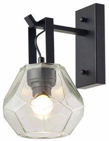 Απλίκα Τοίχου Aca V371481WC Black Matt/Clear