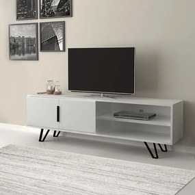 Έπιπλο τηλεόρασης Foot Megapap χρώμα λευκό 160x35x49εκ.-GP028-0033,3