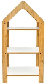 Ραφιέρα Montessori Zoilen I λευκό-φυσικό-ροζ mdf 50x30x100εκ 50x30x100 εκ.