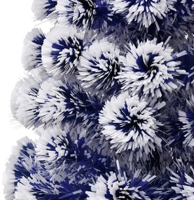 vidaXL Χριστ Δέντρο Τεχνητό Προφωτισμένο Οπτικές Ίνες Λευκό/Μπλε 240εκ