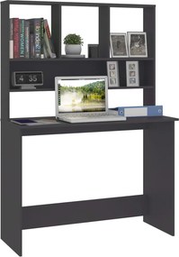 vidaXL Γραφείο με Ράφια Γκρι 110 x 45 x 157 εκ. από Μοριοσανίδα