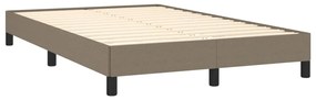 vidaXL Κρεβάτι Boxspring με Στρώμα Taupe 120x190 εκ. Υφασμάτινο