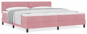 vidaXL Κρεβάτι με Ελατήρια και Στρώμα Ροζ 200 x 200 cm ύφασμα