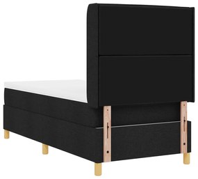 vidaXL Κρεβάτι Box Spring με Στρώμα  Μαύρο 100x200 εκ. Ύφασμα