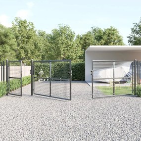 vidaXL Πόρτα Περίφραξης με Πλέγμα Ανθρακί 500x175 εκ. Γαλβαν. Χάλυβας