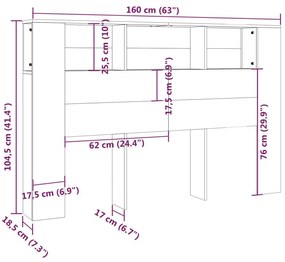 Κεφαλάρι Με Αποθηκευτικό Χώρο Sonoma Δρυς 160x19x103,5 εκ. - Καφέ