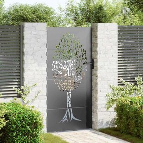 vidaXL Πύλη Κήπου Μαύρο 85 x 200 cm Ατσάλι με Επικάλυψη Πούδρας