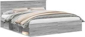 vidaXL Σκελετός Κρεβατιού Γκρι Sonoma 180 x 200 cm