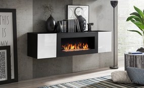 Κρεμαστό ντουλάπι Fly-Λευκό - Μαύρο