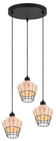 Φωτιστικό Κρεμαστό Vintage Industrial RL Lighting Borka R31263336 Φυσικό Rattan