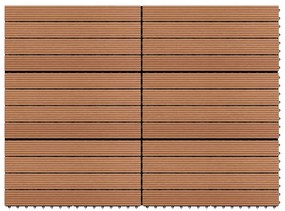 Πλακάκια 6 τεμ. Καφέ 1 μ² / 60 x 30 εκ. από WPC  - Καφέ