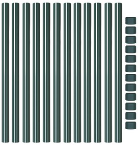 vidaXL Πό posts φράχτη 12 pcs Πράσινο 90 cm