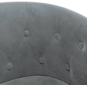 vidaXL Πολυθρόνα Μπάρελ με Υποπόδιο Σκούρο Γκρι Βελούδινη