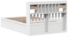 vidaXL Σκελετός Κρεβ. Χωρίς Στρώμα Λευκό 150x200 εκ Μασίφ Πεύκο