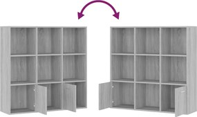 vidaXL Βιβλιοθήκη Γκρι Sonoma 98 x 30 x 98 εκ.
