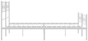 vidaXL Πλαίσιο Κρεβατιού με Κεφαλάρι&amp;Ποδαρικό Λευκό 120x200εκ. Μέταλλο