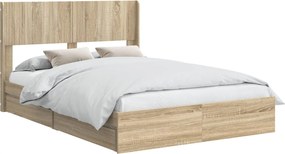 vidaXL Καλάθι με αποθήκη και κεφαλάρι Sonoma Δρυς 140 x 200 cm