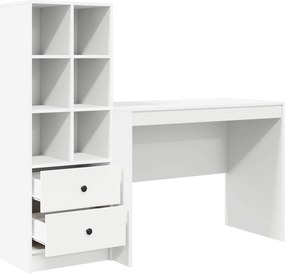vidaXL Γραφείο με συρτάρι 2 pcs Λευκό