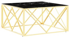 Τραπέζι Σαλονιού Χρυσό 80x80x40 εκ. Ανοξείδωτο Ατσάλι και Γυαλί - Χρυσό