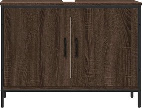 vidaXL Ντουλάπι Νιπτήρα Μπάνιου Καφέ Δρυς 80x30x60 εκ. Επεξ. Ξύλο