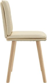 vidaXL Καρέκλες Τραπεζαρίας 2 τεμ. Κρεμ Υφασμάτινες