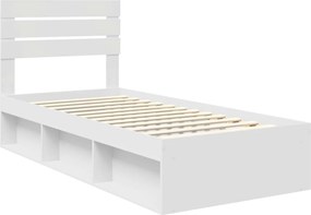 vidaXL Σκελετός Κρεβατιού Λευκό 75 x 190 cm Στερεά ξυλεία πεύκου