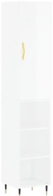 vidaXL Ντουλάπι Γυαλ. Λευκό 34,5 x 34 x 180 εκ. από Επεξεργασμένο Ξύλο