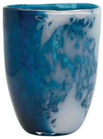 Βάζο Φυσητό Frost Art 15-00-23912 17,5x12,5x24,5cm White-Blue Marhome Γυαλί