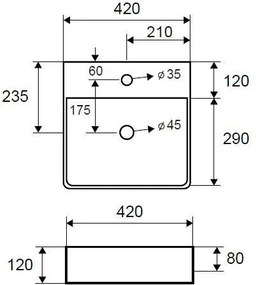 Karag LT 2177 42x42 - Επιτραπέζιος νιπτήρας