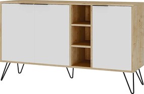 Μπουφές Clara Megapap χρώμα sapphire oak - λευκό 142x35,6x83εκ.