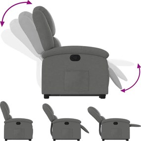 vidaXL Πολυθρόνα Ανακλινόμενη με Ανύψωση Σκούρο Γκρι Υφασμάτινη
