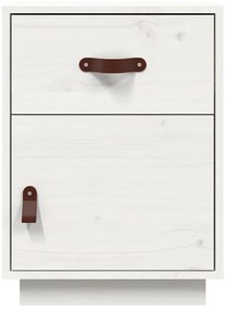 vidaXL Κομοδίνα 2 τεμ. Λευκά 40 x 34 x 55 εκ. από Μασίφ Ξύλο Πεύκου