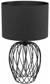 Φωτιστικό Επιτραπέζιο 43653 Nimlet 1/E27 Black Eglo Metal, Fabric