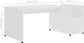 vidaXL Τραπεζάκι Σαλονιού Λευκό 90 x 45 x 35 εκ. από Επεξ. Ξύλο
