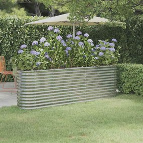 vidaXL Ζαρντινιέρα Ασημί 224x40x68 εκ. Γαλβανισμένος χάλυβας