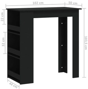 ΤΡΑΠΕΖΙ ΜΠΑΡ ΜΕ ΡΑΦΙΑ ΜΑΥΡΟ 102X50X103,5 ΕΚ. ΑΠΟ ΜΟΡΙΟΣΑΝΙΔΑ 809468