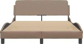 vidaXL Πλαίσιο Κρεβατιού Dover Καπουτσίνο 140x200εκ. Συνθ. Δέρμα