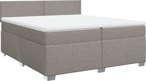 vidaXL Κρεβάτι Boxspring με Στρώμα Taupe 200x200 εκ. Υφασμάτινο