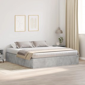 vidaXL Κρεβάτι Αποθήκευσης Γκρι Σκυρόδεμα 200x200 εκ.